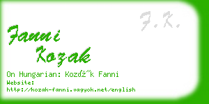 fanni kozak business card